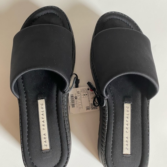✨BRAND NEW✨ ZARA TRF BLACK 90's PLATFORM SANDALS Y2K LOOK - Picture 6 of 10
